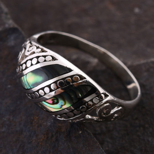 Royal Bali - Abalone Muschel Ring, 925 Silber, , ca. 4.40 ct