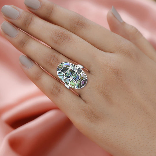 Royal Bali - Abalone Muschel Ringe 925 Silber ca. 1.04 ct