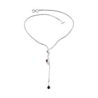 Roter Granat Halskette ca. 45 cm 925 Silber ca. 5,48 ct.