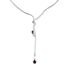 Roter Granat Halskette ca. 45 cm 925 Silber ca. 5,48 ct.
