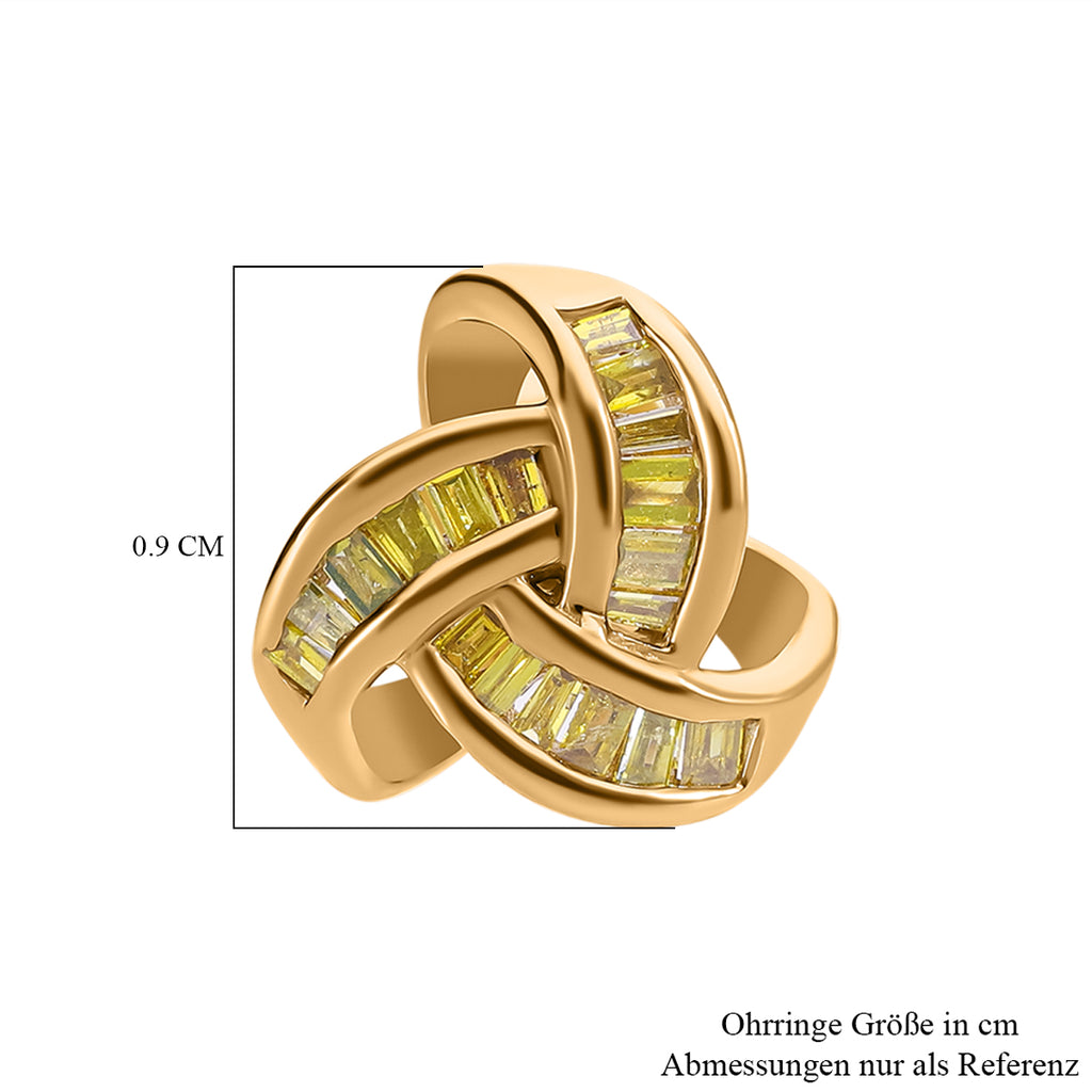 Gelber Diamant P3 Ohrringe 925 Silber Gelbgold Vermeil ca. 0,25 ct.