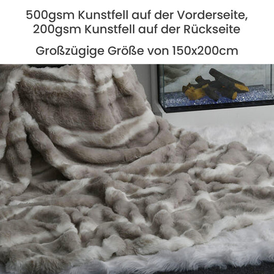 Deluxe Weiche Doppelseitige Kunstfell-Decke, 150x200cm, braun