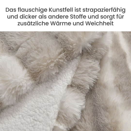 Deluxe Weiche Doppelseitige Kunstfell-Decke, 150x200cm, braun