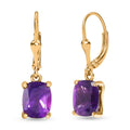 AA Afrikanischer Amethyst Ohrringe 925 Silber vergoldet ca. 3.87 ct