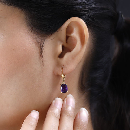 AA Rose De France Amethyst Ohrringe 925 Silber rosévergoldet ca. 4.56 ct