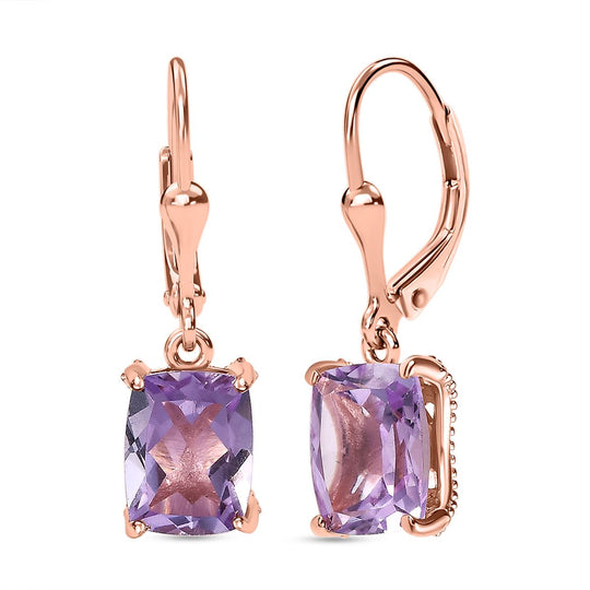 AA Rose De France Amethyst Ohrringe 925 Silber rosévergoldet ca. 4.56 ct