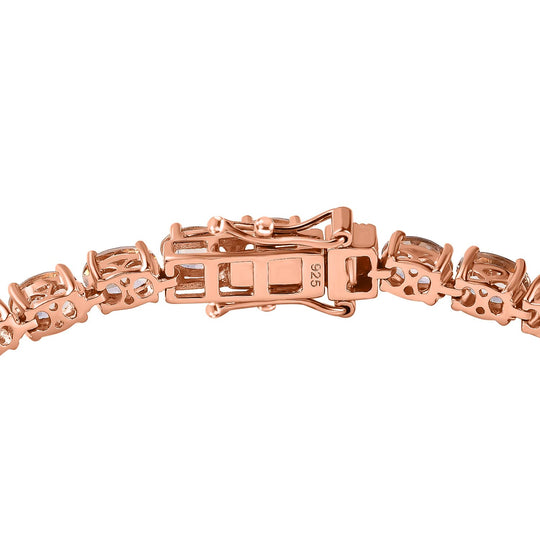 AA Morganit Armband ca. 19 cm 925 Silber Roségold Vermeil ca. 14,42 ct.