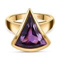 Afrikanischer Amethyst Ring, 925 Silber Gelbgold Vermeil (Größe 16.00) ca. 5.65 ct