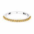 Gelber Diamant Ring, 925 Silber Platiniert und Gelbgold Vermeil, (Größe 18.00) ca. 0.25 ct