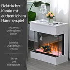 Elektrischer Kamin mit Authentischem Flammenspiel: Flexibel in 2 Heizstufen, 11-stufiger realistischer Flammeneffekt, 3 einstellbare Helligkeitsgrade