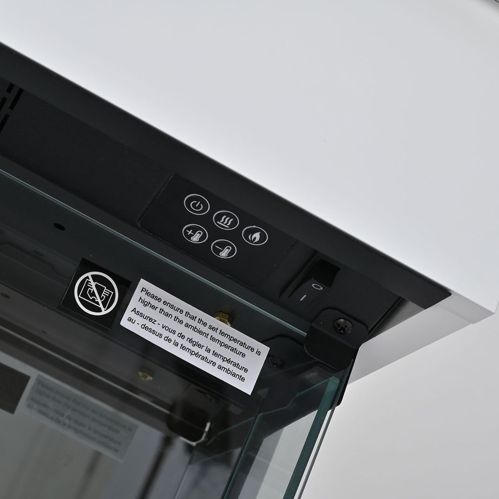 Elektrischer Kamin mit Authentischem Flammenspiel: Flexibel in 2 Heizstufen, 11-stufiger realistischer Flammeneffekt, 3 einstellbare Helligkeitsgrade