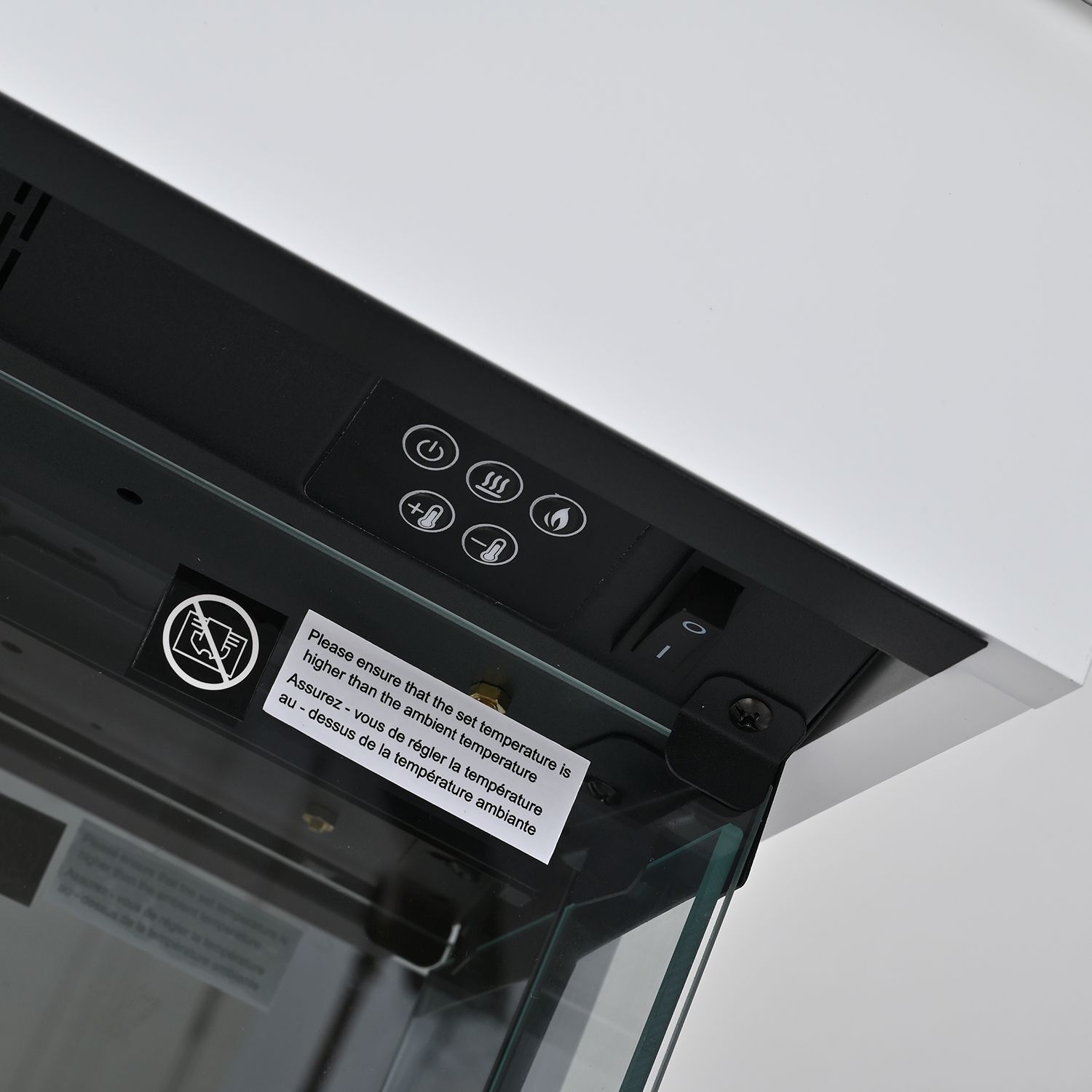Elektrischer Kamin mit Authentischem Flammenspiel: Flexibel in 2 Heizstufen, 11-stufiger realistischer Flammeneffekt, 3 einstellbare Helligkeitsgrade