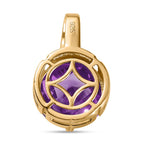 AA Afrikanischer Amethyst, weißer Zirkon Anhänger, 925 Silber vergoldet, ca. 11.09 ct