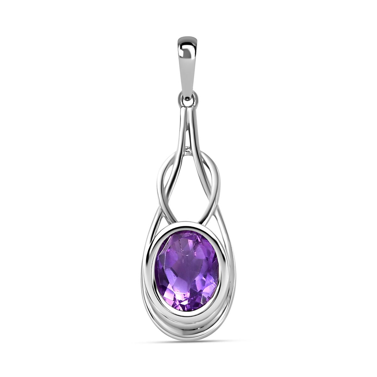 Afrikanischer Amethyst Anhänger, 925 Silber platiniert, ca. 1.70 ct