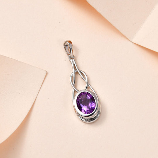 Afrikanischer Amethyst Anhänger, 925 Silber platiniert, ca. 1.70 ct