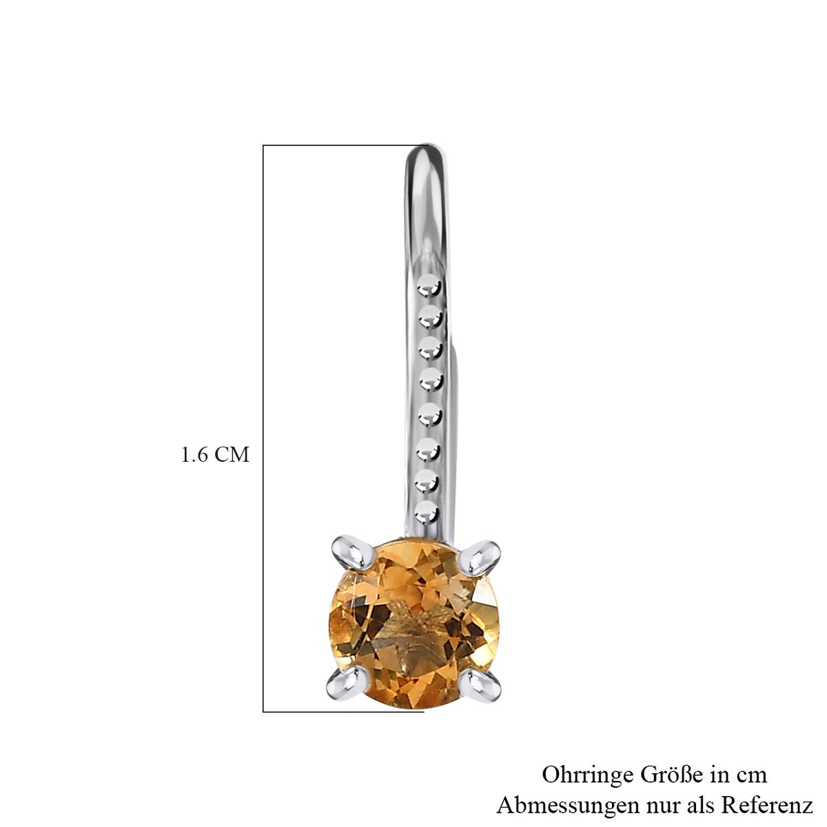 Citrin Ohrringe, 925 Silber platiniert, ca. 0.83 ct