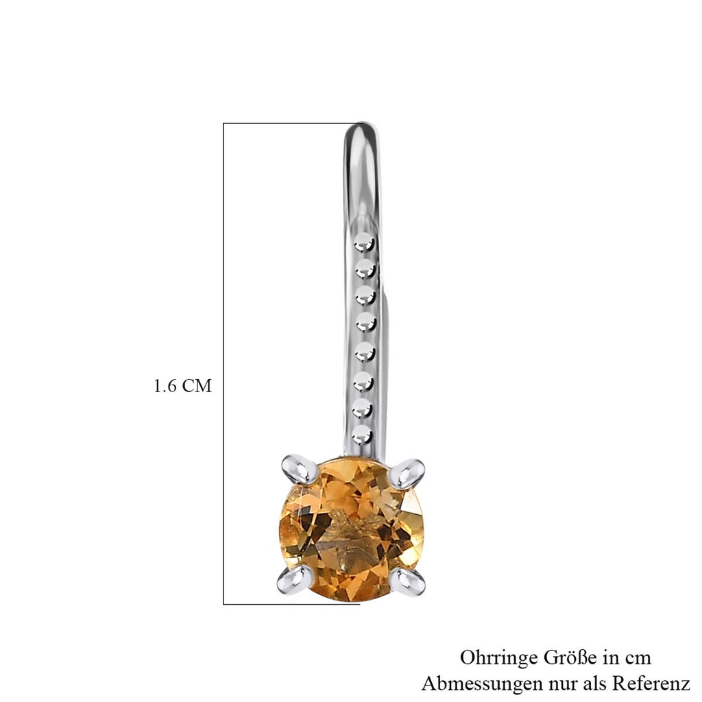 Citrin Ohrringe, 925 Silber platiniert, ca. 0.83 ct