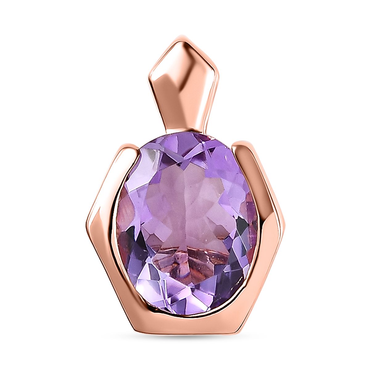AAA Rose De France Amethyst Anhänger 925 Silber rosévergoldet ca. 2,41 ct.