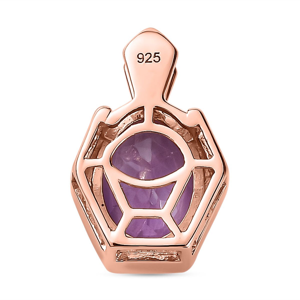 AAA Rose De France Amethyst Anhänger 925 Silber rosévergoldet ca. 2,41 ct.