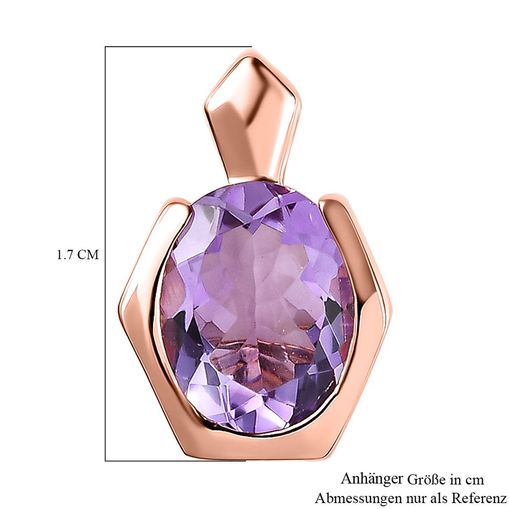 AAA Rose De France Amethyst Anhänger 925 Silber rosévergoldet ca. 2,41 ct.