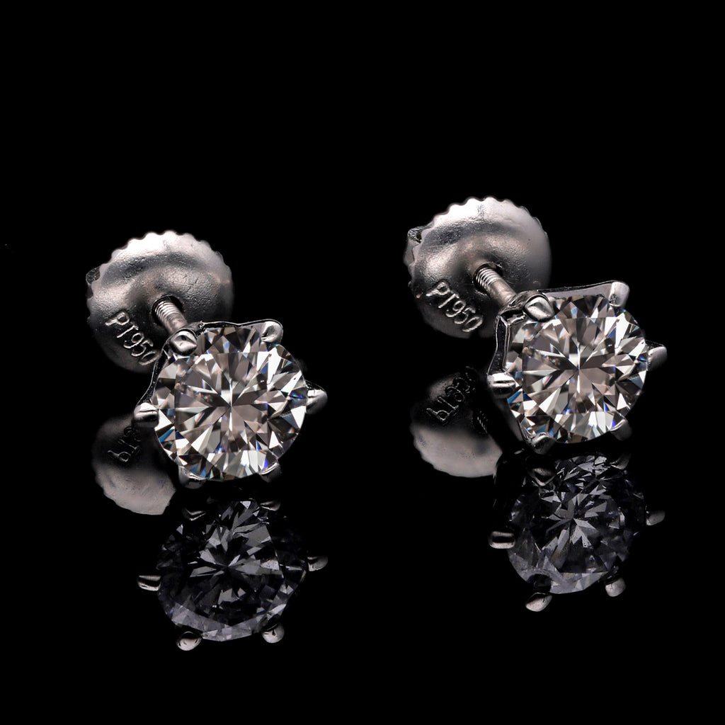 Lab grown Diamant SI-GH Ohrringe, IGI zertifiziert, 950 Platin ca. 1.50 ct