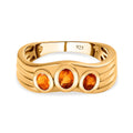 Salamanca Feueropal Ring, 925 Silber vergoldet, (Größe 16.00) ca. 0.40 ct