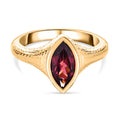 AAA Orissa Rose Granat Ring, 925 Silber Gelbgold Vermeil (Größe 16.00) ca. 1.26 ct