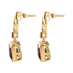 AA Mashamba Amethyst, Weißer Zirkon Ohrringe 925 Silber Gelbgold Vermeil ca. 2.98 ct