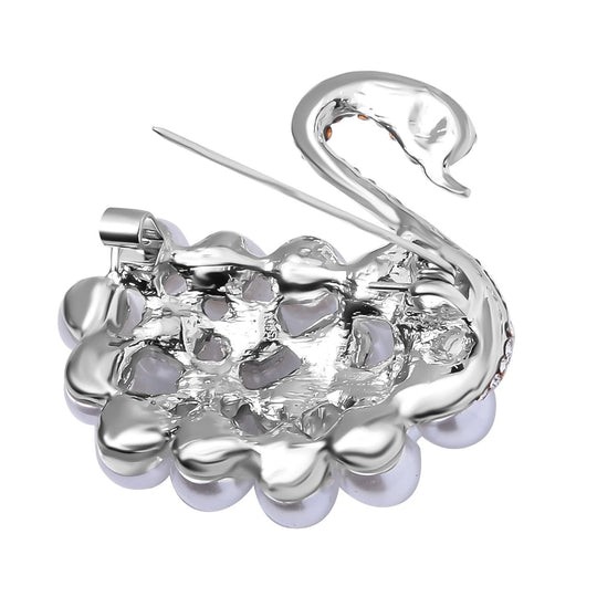 Schwarzer Kristall, Kunststoff Perle Brosche