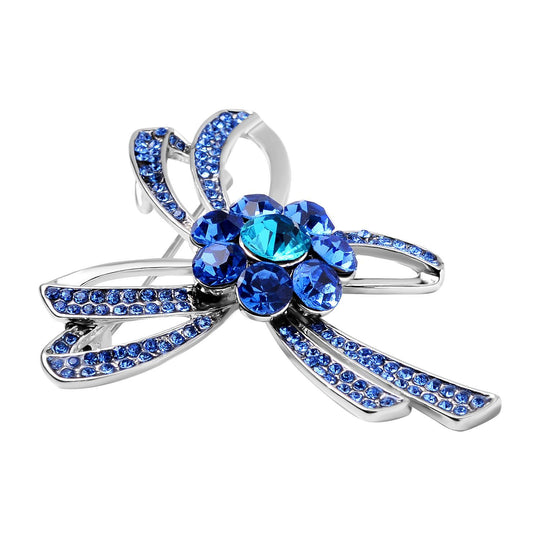 Blauer Kristall Brosche