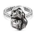 Meteorit Ring, 925 Silber rhodiniert, (Größe 16.00) ca. 18.00 ct