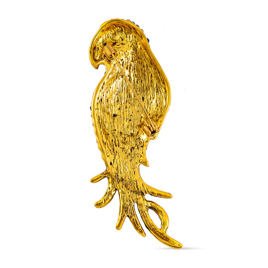 Mehrfarbiger Kristall Brosche,  Antikes Gold, Macau