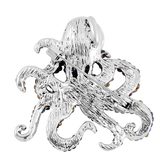 Mehrfarbiger Kristall Brosche  Antik-silber-Plattierung
