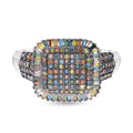 Mehrfarbiger Diamant Ring, 925 Silber platiniert (Größe 19.00) ca. 1.00 ct