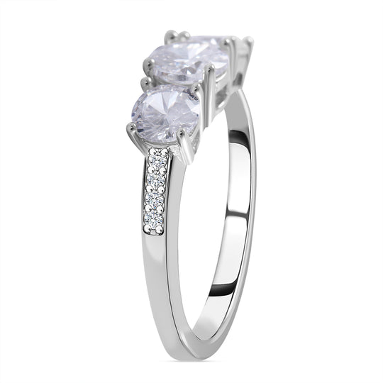 LUSTRO STELLA - Weißer Zirkonia Ring, 925 Silber rhodiniert ca. 3.62 ct