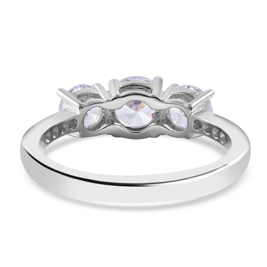 LUSTRO STELLA - Weißer Zirkonia Ring, 925 Silber rhodiniert ca. 3.62 ct
