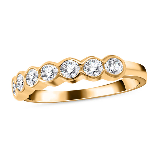 Lustro Stella - Weißer Zirkonia Ringe 925 Silber Gelbgold Vermeil ca. 1.48 ct
