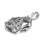 Grüner Zirkonia, Weißer Zirkonia Anhänger 925 Silber rhodiniert ca. 0.55 ct