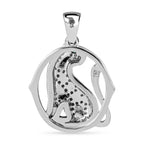 Grüner Zirkonia, Weißer Zirkonia Anhänger 925 Silber rhodiniert ca. 0.55 ct