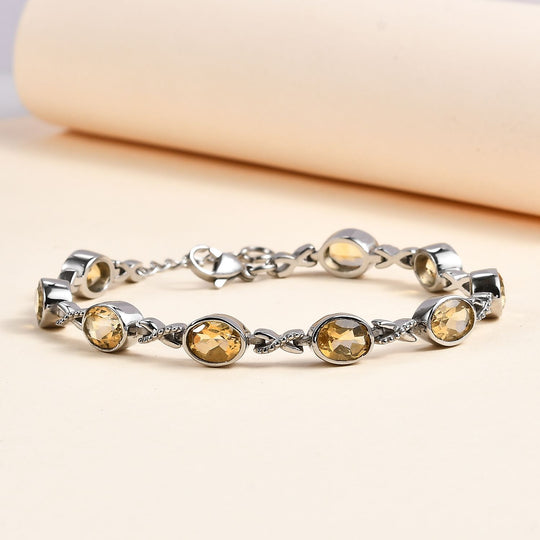 Citrin Armband ca. 18 cm Edelstahl ca. 11.47 ct