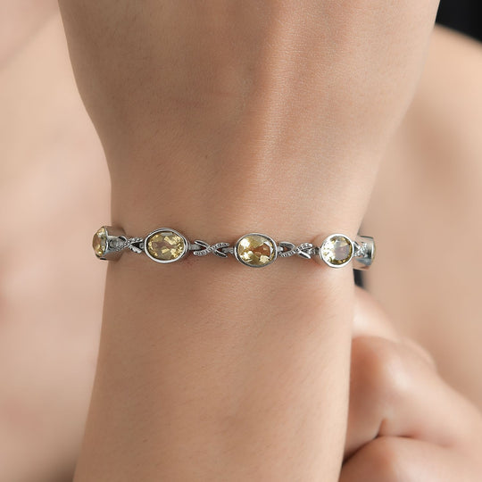 Citrin Armband ca. 18 cm Edelstahl ca. 11.47 ct