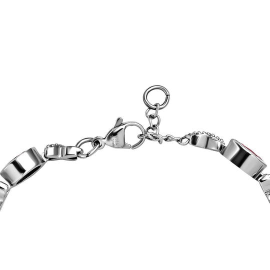 Mosambik Granat Armband ca. 18 cm Edelstahl ca. 14.27 ct