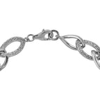 LUSTRO STELLA - Weißer Zirkonia Armband, ca. 19 cm, 925 Silber rhodiniert, ca. 11.1g