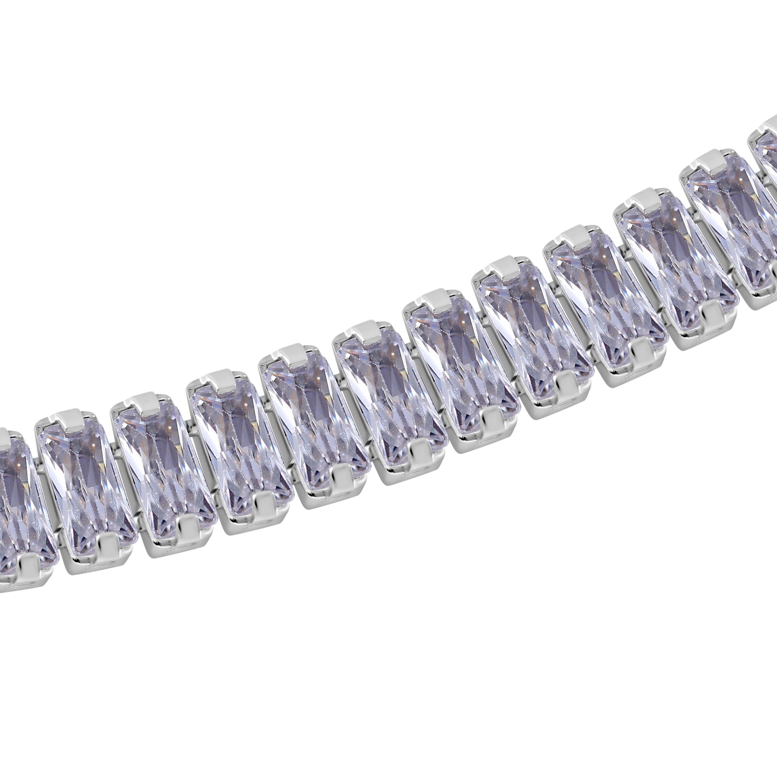 LUSTRO STELLA - Weißer Zirkonia Armband, ca. 19 cm, 925 Silber rhodiniert, ca. 21.92 ct