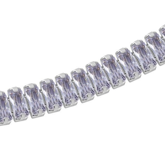 LUSTRO STELLA - Weißer Zirkonia Armband, ca. 19 cm, 925 Silber rhodiniert, ca. 21.92 ct