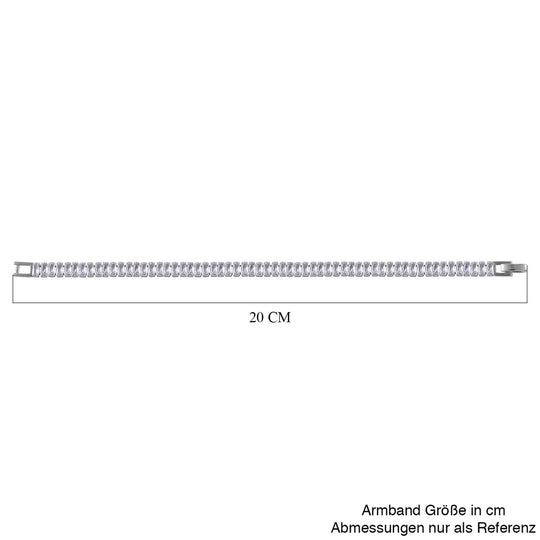 LUSTRO STELLA - Weißer Zirkonia Armband, ca. 19 cm, 925 Silber rhodiniert, ca. 21.92 ct
