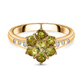Natürlicher AA Calabar-Turmalin Ring, 925 Silber Gelbgold Vermeil, (Größe 19.00) ca. 1.02 ct