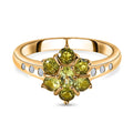 Natürlicher AA Calabar-Turmalin Ring, 925 Silber Gelbgold Vermeil, (Größe 19.00) ca. 1.02 ct
