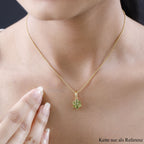 Natürlicher AA Calabar-Turmalin Anhänger, 925 Silber Gelbgold Vermeil ca. 0.89 ct