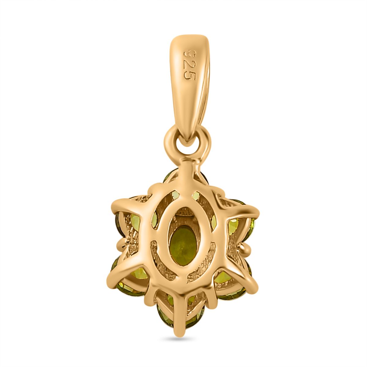 Natürlicher AA Calabar-Turmalin Anhänger, 925 Silber Gelbgold Vermeil ca. 0.89 ct